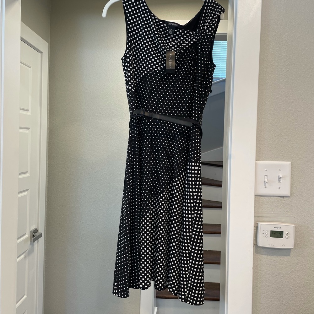 Black and White Polka Dot Work Dress